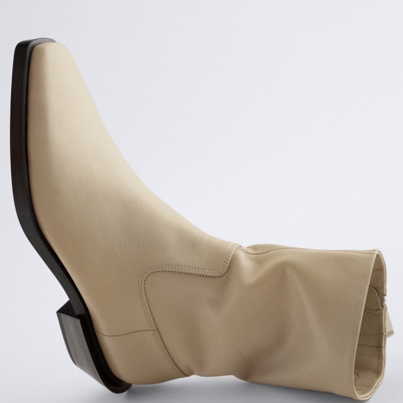 Zara Western Style Leather Ankle Boots - Picture 2 of 6